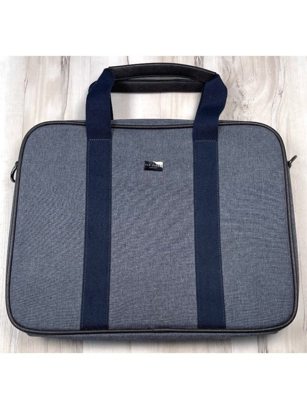 TED BAKER Grey Marl Runaway DOCUMENT BAG Laptop Case Briefcase *Stain/No Strap*